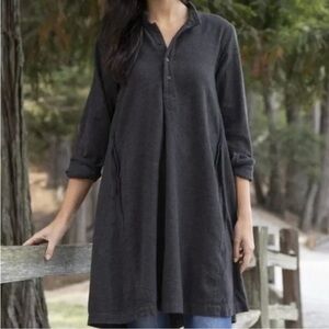CP SHADES Jasmine Corduroy Shirt Dress Large Blue Long Sleeve Casual Comfort